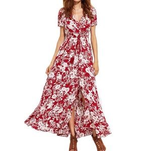 NWOT RED FLORAL DRESS, it is SO beautiful!